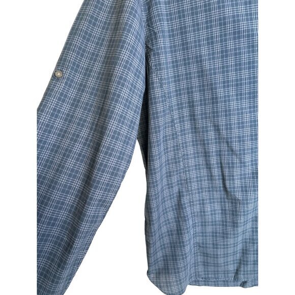 John Varvatos USA Shirt Size XXL Blue Gray‎ Plaid L/S Button Down 100% Cotton - Picture 3 of 9